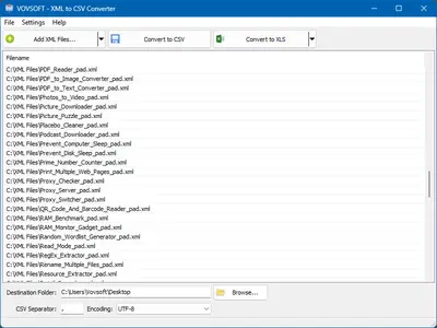 Vovsoft XML to CSV Converter 1.3