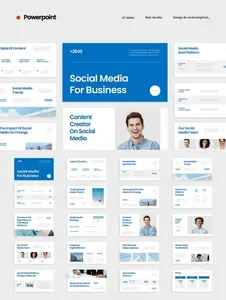 White Blue Social Media Business Presentation HHPYTSL