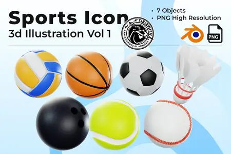 EE - Sports Ball 3D Icon Pack LE37LDA