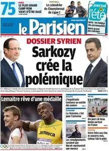 Le Parisien & Cahier Paris du Jeudi 9 Aout 2012