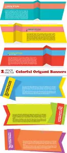 Vectors - Colorful Origami Banners