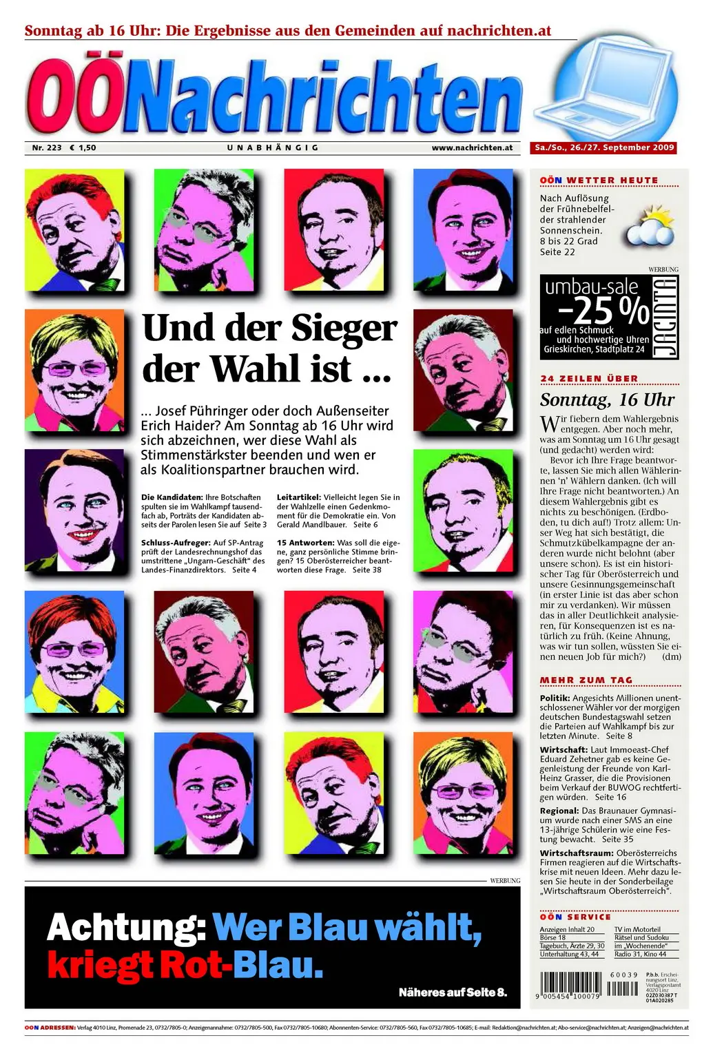 Oberoesterreichische Nachrichten vom 26/27. September 2009