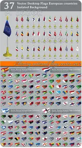 Moving national flags vector set 2