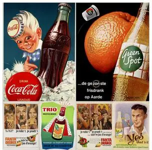 Advertising of soft drinks (vintage, retro)