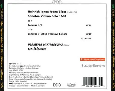 Plamena Nikitassova, Les Élémens - Heinrich Ignaz Franz von Biber: Sonatae Violino Sonatas 1681 (2022)