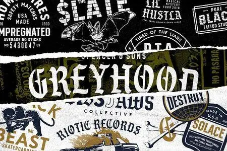 CreativeMarket - S&S GreyHood Font Bundles 2417547