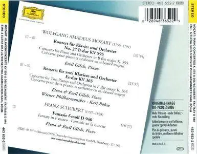 Emil & Elena Gilels, Wiener Philharmoniker, Karl Bohm - Mozart: Piano Concertos K.595 & K.365; Schubert: Fantasy (2001)