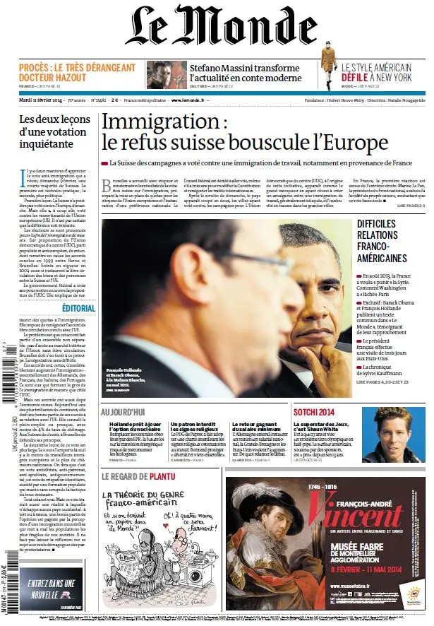 Le Monde & Suppléments du Mardi 11 Février 2014