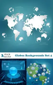 Vectors - Globes Backgrounds Set 4