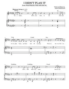 I Didn't Plan It (from Waitress The Musical) - Sara Beth Bareilles (Piano Vocal)