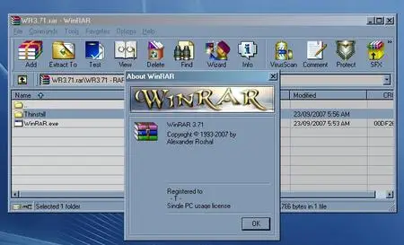 WinRaR 3.71 - Virtualized