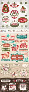 Vectors - Shiny Christmas Labels Set