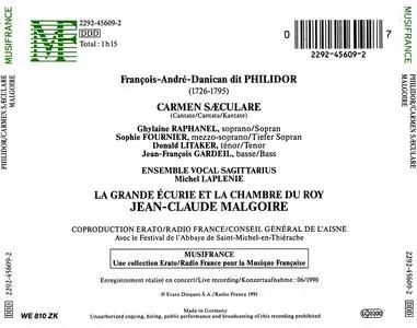 Jean-Claude Malgoire, La Grande Ecurie et la Chambre du Roy, Ensemble Vocal Sagittarius - Philidor: Carmen Saeculare (1992)