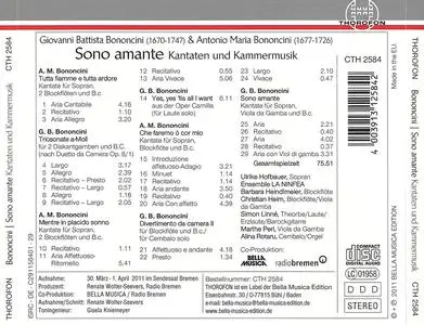 Ulrike Hofbauer, Ensemble La Ninfea  - G.B. Bononcini, A.M. Bononcini: Sono Amante - Kantaten & Kammermusik (2011)
