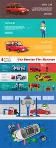 Vectors - Car Service Flat Banners