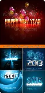 2013 Happy New Year holiday vector backgrounds