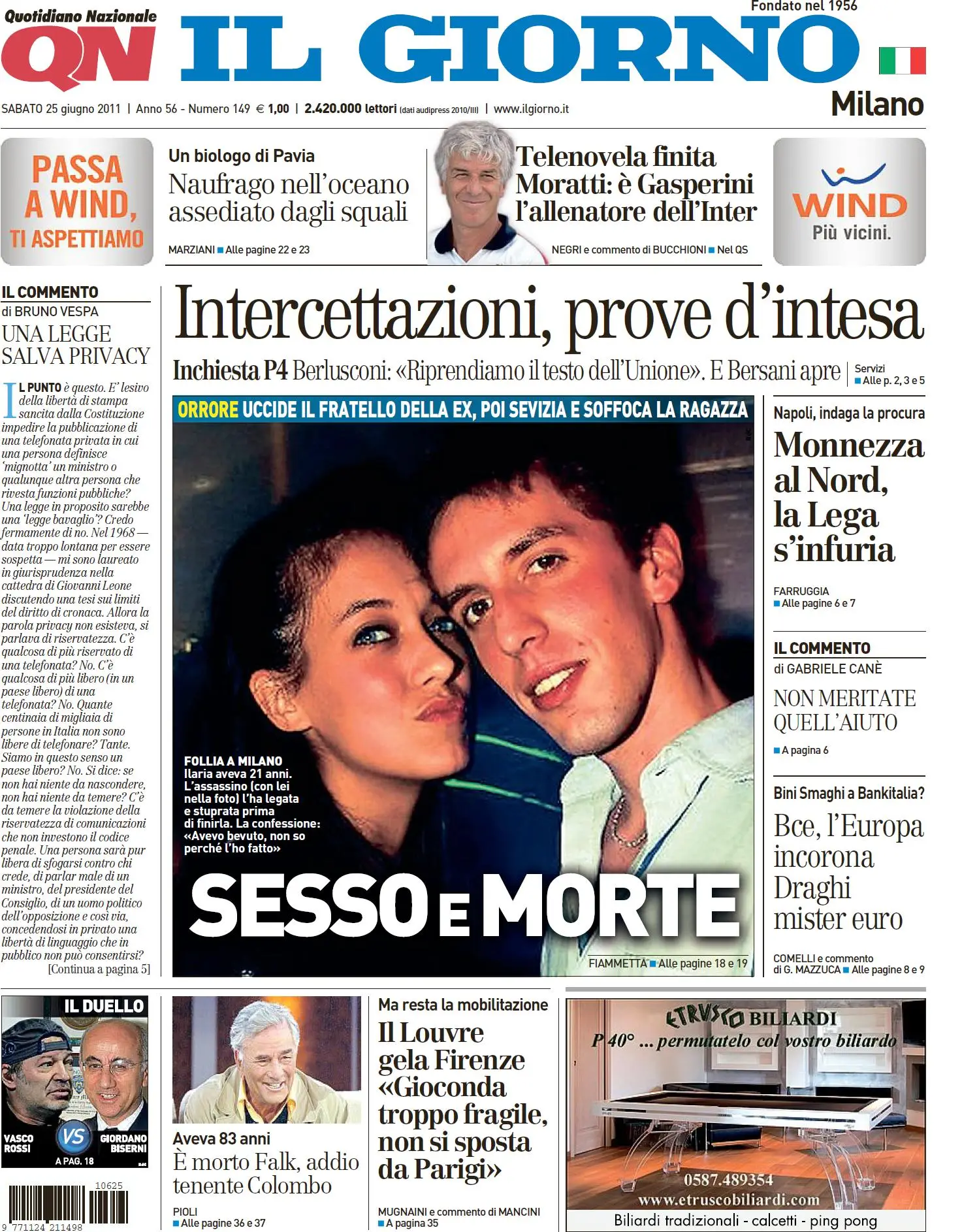 IL GIORNO 25 GIUGNO 2011
