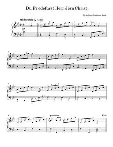 Du Friedefürst, Herr Jesu Christ, BWV116 - Johann Sebastian Bach (Easy Piano)