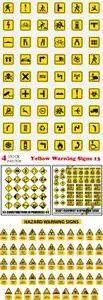 Vectors - Yellow Warning Signs 13