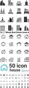 Vectors - Black Real Estate Icons 8