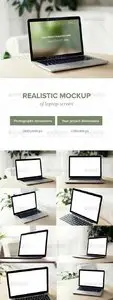 GraphicRiver Realistic Laptop Screen Mockup - 8 PSD files