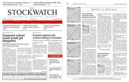 Stockwatch - Canada Daily – August 20, 2018