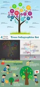 Vectors - Trees Infographics Set