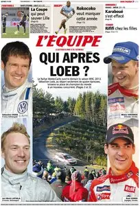 L'Equipe Edition du Mardi 15 Janvier 2013