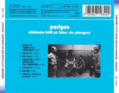 Perigeo - Abbiamo tutti un blues da piangere (1973) {RCA}