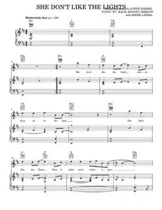 She Don't Like The Lights - Justin Bieber, Sean Kingston, Sean Kingston & Justin Bieber (Piano-Vocal-Guitar)