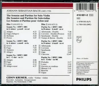 Gidon Kremer - J.S. Bach: Sonatas & Partitas for Solo Violin, BWV 1001-1006 (1981)