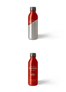 Metallic Water Bottle Mockup Template 1694459609