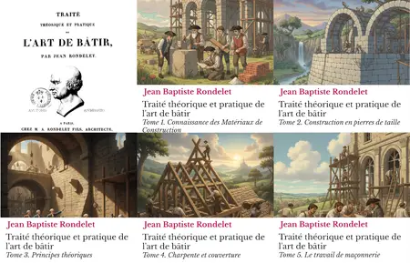 Jean Baptiste Rondele, "Traité théorique et pratique de l'art de bâtir", 5 tomes