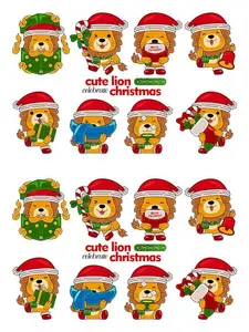 cute lion celebrate christmas #01