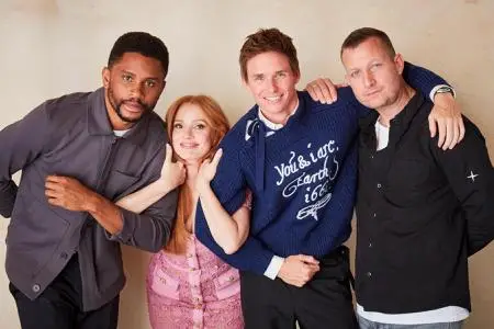 Jessica Chastain, Nnamdi Asomugha, Eddie Redmayne and Tobias Lindholm by Chris Chapman at TIFF 2022 for Deadline