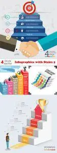 Vectors - Infographics with Stairs 5