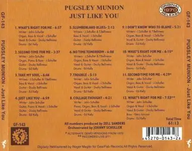 Pugsley Munion - Just Like You (1970) [2000, Remastered with Bonus Tracks]