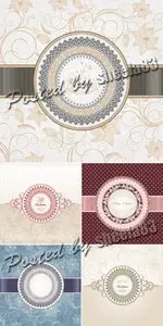 Vintage Wedding Cards Vector