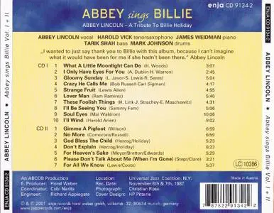 Abbey Lincoln - Abbey sings Billie (1987) {2CD Set, Enja 9134-2 rel 2001}