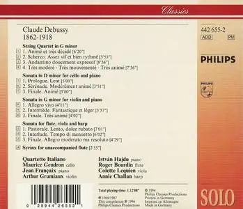 Quartetto Italiano, Arthur Grumiaux, Maurice Gendron - Debussy: Chamber Music (1994)