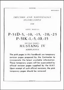 P-51 Erection and maintenance instructions for army models P-51D