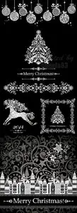 Black Creative Xmas Backgrounds Vector