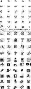 Vectors - Black Real Estate Icons 5