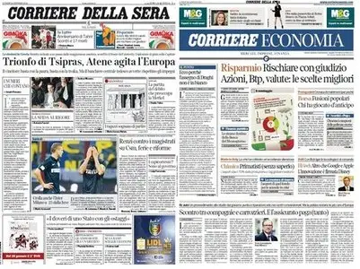 Il Corriere della Sera (26-01-15) + Corriere Economia