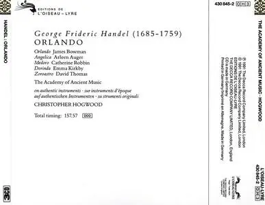 Christopher Hogwood, The Academy of Ancient Music - George Frideric Handel: Orlando (1991)