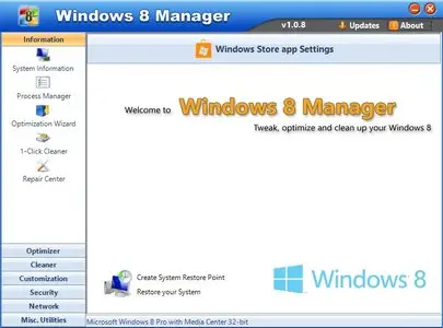 Yamicsoft Windows 8 Manager 1.1.7