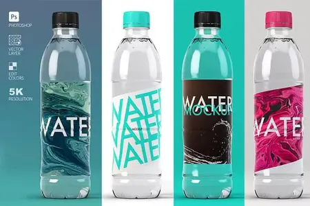 Modern Water Bottle PSD Mockup Template