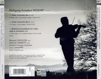 Renaud Capuçon - Mozart: Violin Concertos Nos. 1 & 3, Sinfonia concertante (2009)