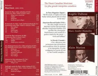 Angèle Dubeau, Marc-André Hamelin, Alain Marion - Martinú: Sonatas, Promenades, Madrigal Stanzas (1997)