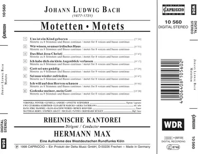 Hermann Max, Rheinische Kantorei - Johann Ludwig Bach: Motetten / Motets (1998)